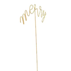 New 🌟 Gold Metal Merry Stem by Ashland® 👍 -Outlet Yuletide Joy Store 10673870 3