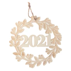 New ❤️ 5" DIY Unfinished Wood 2021 Wreath Ornament by Michaels 🌟