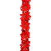 Deals 💯 6ft. Red Satin Poinsettia Chain Garland by Ashland® 🎉 -Outlet Yuletide Joy Store 10674689 1
