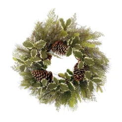 Coupon ✔️ 24" Holly & Pinecone Wreath by Ashland® 👍