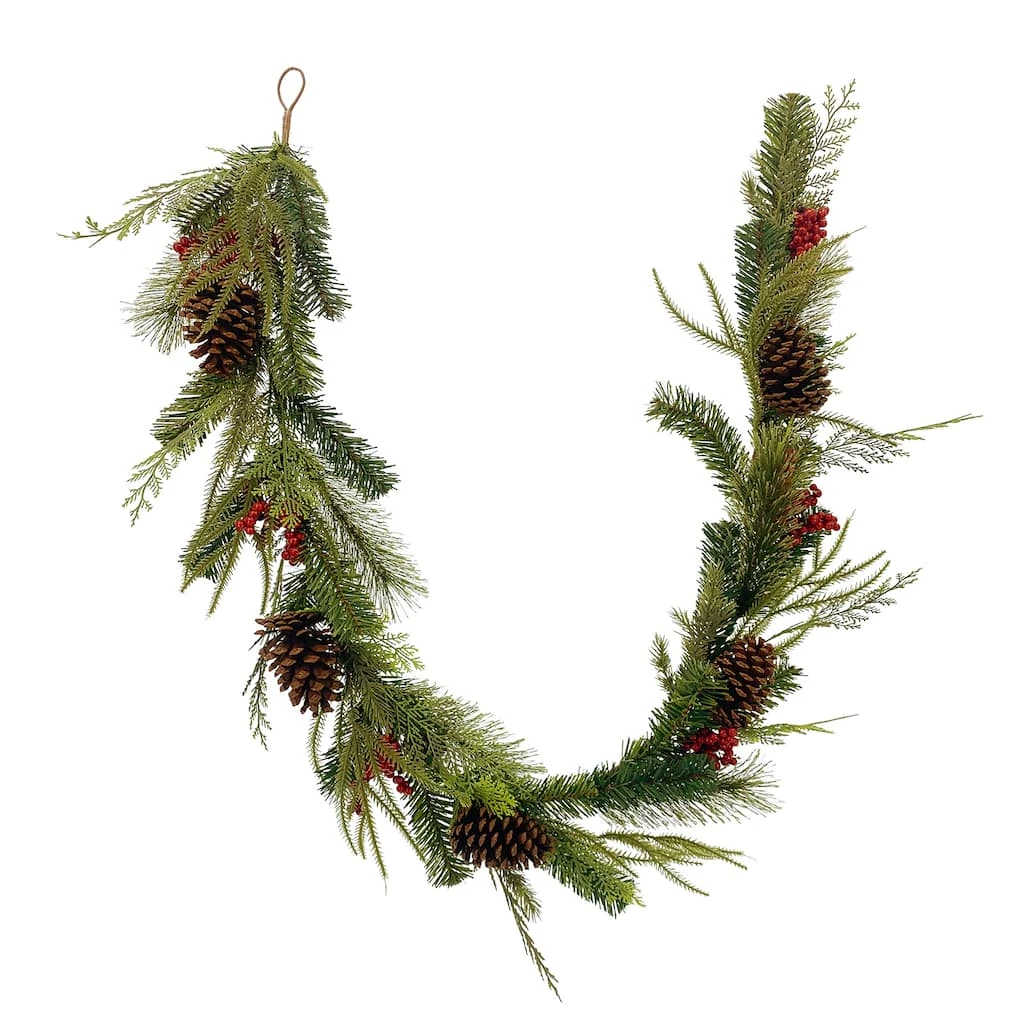 Wholesale ✔️ 6ft. Mixed Pine & Red Berry Garland by Ashland® 😍 4 Wholesale ✔️ 6ft. Mixed Pine & Red Berry Garland by Ashland® 😍 - Image 2