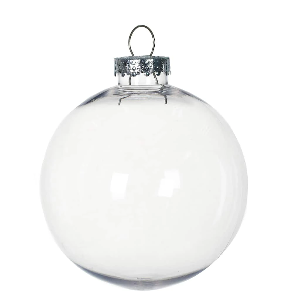 Outlet ✔️ Christmas 5" Clear Plastic Ball Ornament by Michaels 💯 3 Outlet ✔️ Christmas 5" Clear Plastic Ball Ornament by Michaels 💯