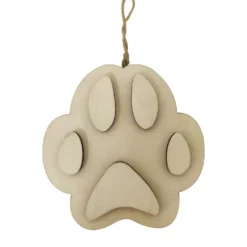 Budget ⌛ 4" Unfinished Wood Layered Paw Print Ornament by Michaels 🔔