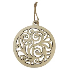 Cheap ⭐ 4.5" Unfinished Wood Round Swirl Ornament by Michaels 🎉