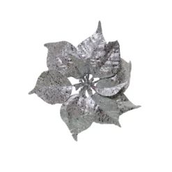Budget 🤩 Silver Glitter Poinsettia Clip by Ashland® 🧨