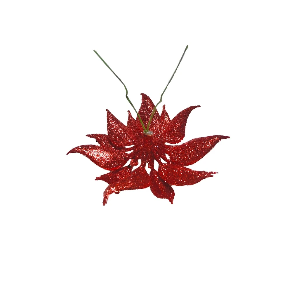 Best deal ❤️ Red Glitter Poinsettia Flowers, 4ct. by Ashland® ⭐ 4 Best deal ❤️ Red Glitter Poinsettia Flowers, 4ct. by Ashland® ⭐ - Image 2