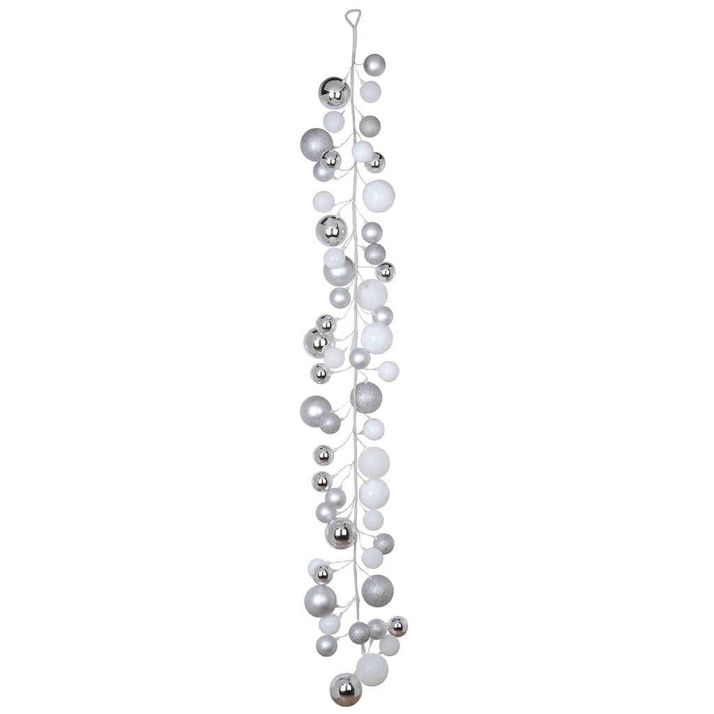 Budget β 6ft. Silver & White Ball Ornament Garland by Ashland® π 4 Budget β 6ft. Silver & White Ball Ornament Garland by Ashland® π - Image 2