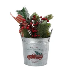 New 😀 7.6" Holiday Truck Metal Bucket with Handles by Ashland® 💯 -Outlet Yuletide Joy Store 10676688 2