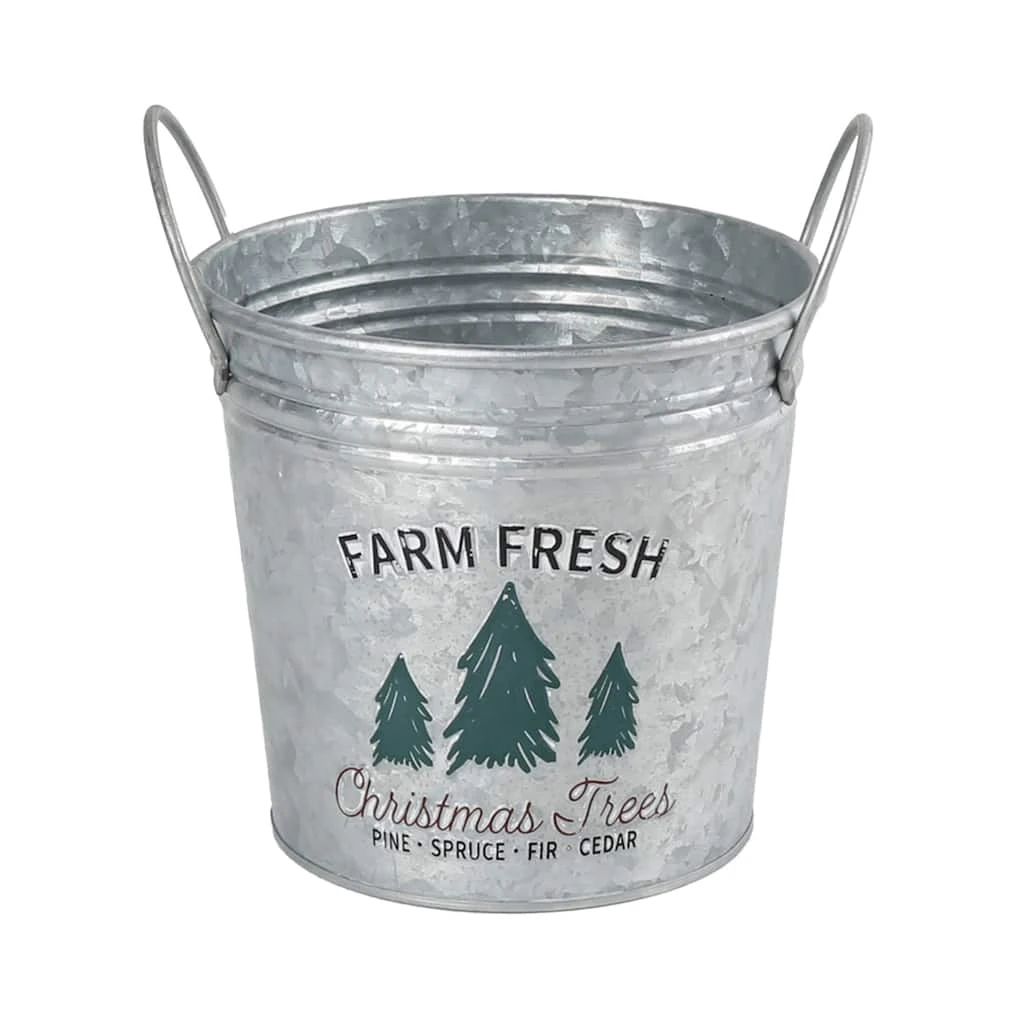 Brand new π 7.6" Farm Fresh Christmas Trees Metal Bucket with Handles by Ashland® π 3 Brand new π 7.6" Farm Fresh Christmas Trees Metal Bucket with Handles by Ashland® π