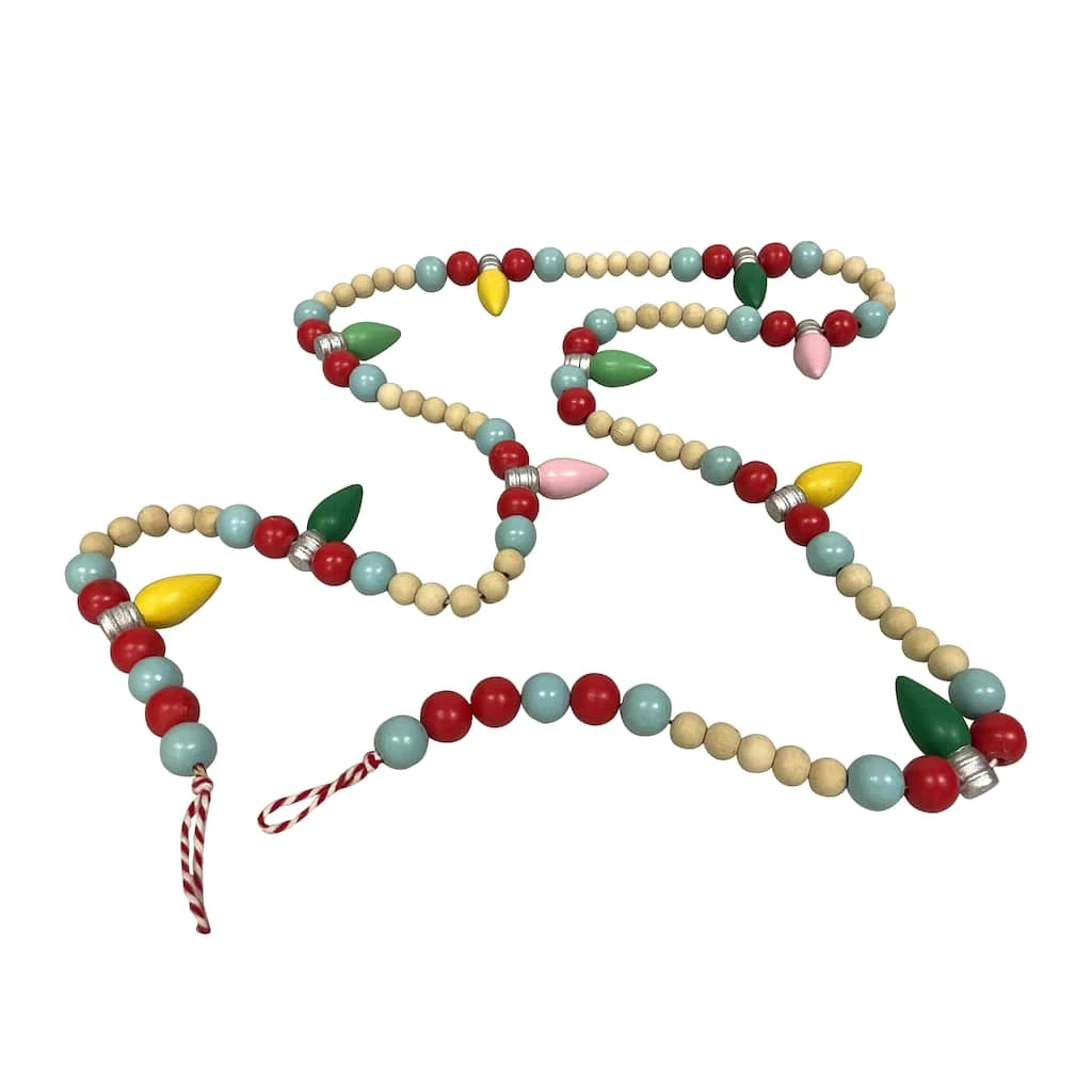 Outlet ๐ 6ft. Wood Light Bulb & Bead Garland by Ashland® ๐ 3 Outlet ๐ 6ft. Wood Light Bulb & Bead Garland by Ashland® ๐