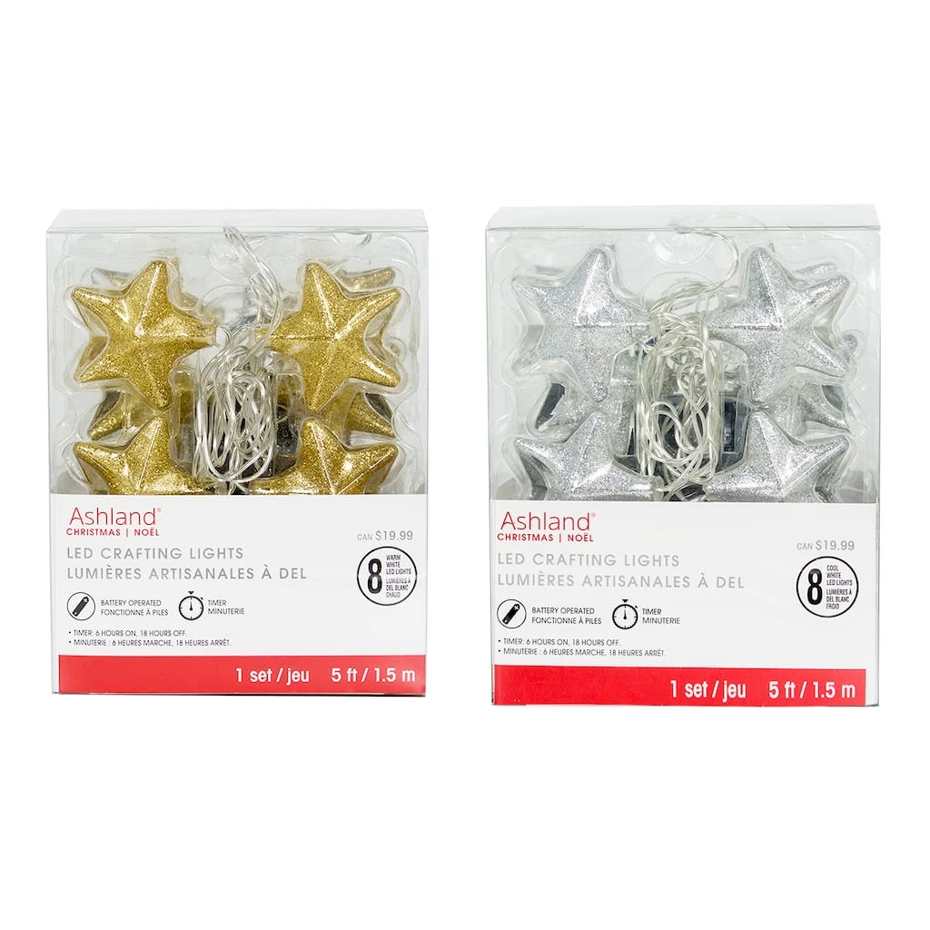 Cheap 💯 Assorted 8ct. Glitter Star LED Crafting Lights by Ashland® ✔️ 3 Cheap 💯 Assorted 8ct. Glitter Star LED Crafting Lights by Ashland® ✔️