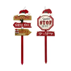 Wholesale ✔️ Assorted 36" Directional Santa Hat Yard Stake by Ashland® ✨