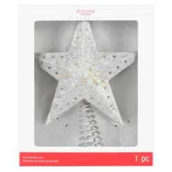 Cheap ⭐ 12.5" Silver Glitter Star Lighted Kaleidoscope Tree Topper by Ashland® ⭐