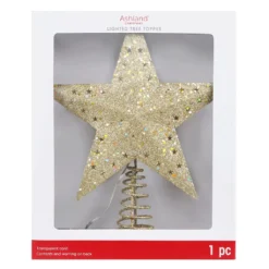 Promo ✨ 12.5" Gold Glitter Star Lighted Kaleidoscope Tree Topper by Ashland® 🥰
