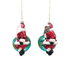 Deals ⌛ Assorted 4" Glass Santa & World Ornament by Ashland® 🥰 Christmas ✔️ -Outlet Yuletide Joy Store 10697664 3