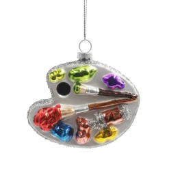 Promo ✔️ Multicolor Glass Painter's Palette Ornament by Ashland® 😍