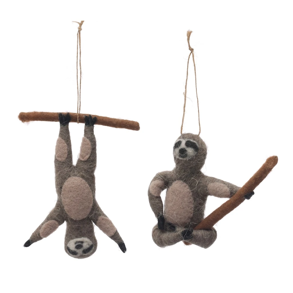 Buy ✨ Assorted 6" Wool Sloth Ornament by Ashland® 🔥 3 Buy ✨ Assorted 6" Wool Sloth Ornament by Ashland® 🔥