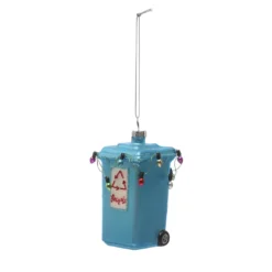 Wholesale 🔔 4" Blue Glass Trash Can Ornament by Ashland® 🎉 -Outlet Yuletide Joy Store 10697978 3