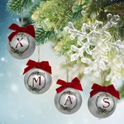 Discount ✨ Assorted Galvanized Monogram Ball Ornament by Ashland® ✔️ -Outlet Yuletide Joy Store 10698217 2