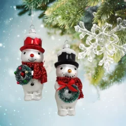 Buy 👏 Assorted Glass Vintage Snowman Ornament by Ashland® ❤️ -Outlet Yuletide Joy Store 10698388 2