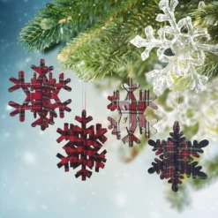 Buy 🤩 Assorted Plaid Snowflake Ornament by Ashland® 🤩 -Outlet Yuletide Joy Store 10698406 2