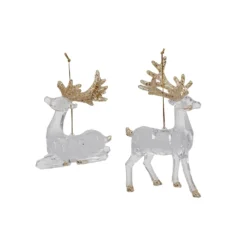 Brand new ✨ Assorted Clear & Glittery Gold Deer Ornament by Ashland® ⭐ -Outlet Yuletide Joy Store 10698495 2