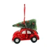 Outlet 😀 4'' Car with Tree Collectible Glass Christmas Ornament by Ashland® ⌛
