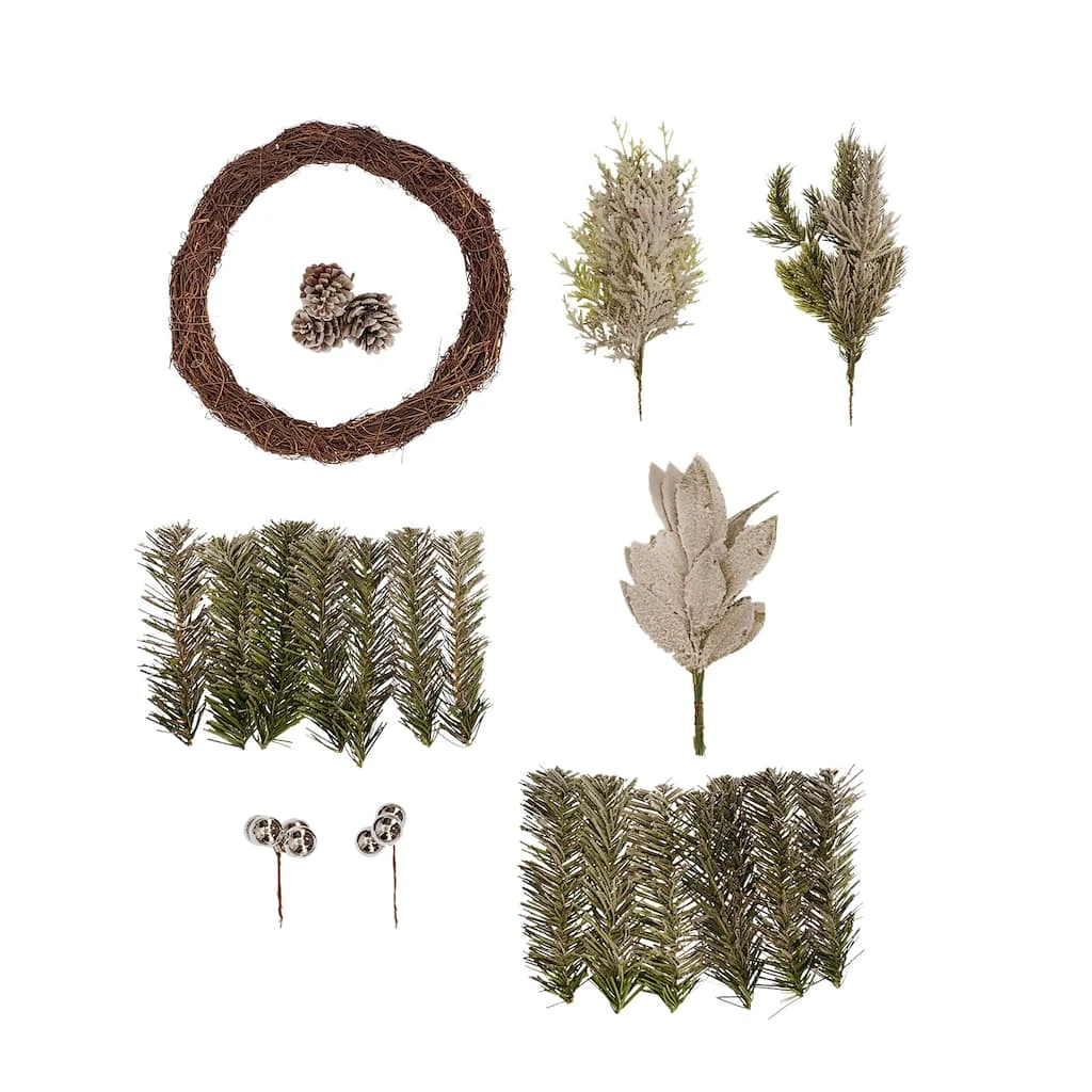 Outlet ❤️ DIY Flocked Pinecone & Leaf Wreath with Silver Ornaments Kit by Ashland® 😉 4 Outlet ❤️ DIY Flocked Pinecone & Leaf Wreath with Silver Ornaments Kit by Ashland® 😉 - Image 2