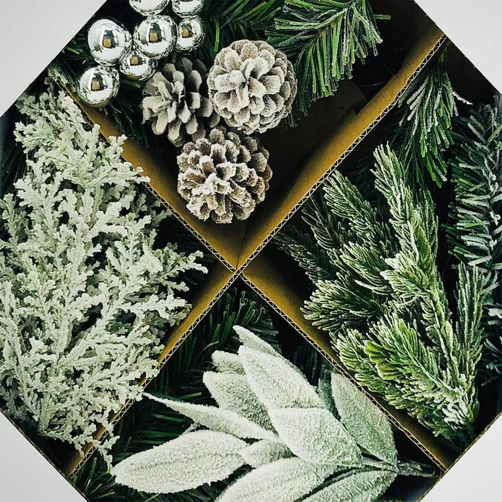 Outlet ❤️ DIY Flocked Pinecone & Leaf Wreath with Silver Ornaments Kit by Ashland® 😉 5 Outlet ❤️ DIY Flocked Pinecone & Leaf Wreath with Silver Ornaments Kit by Ashland® 😉 - Image 3