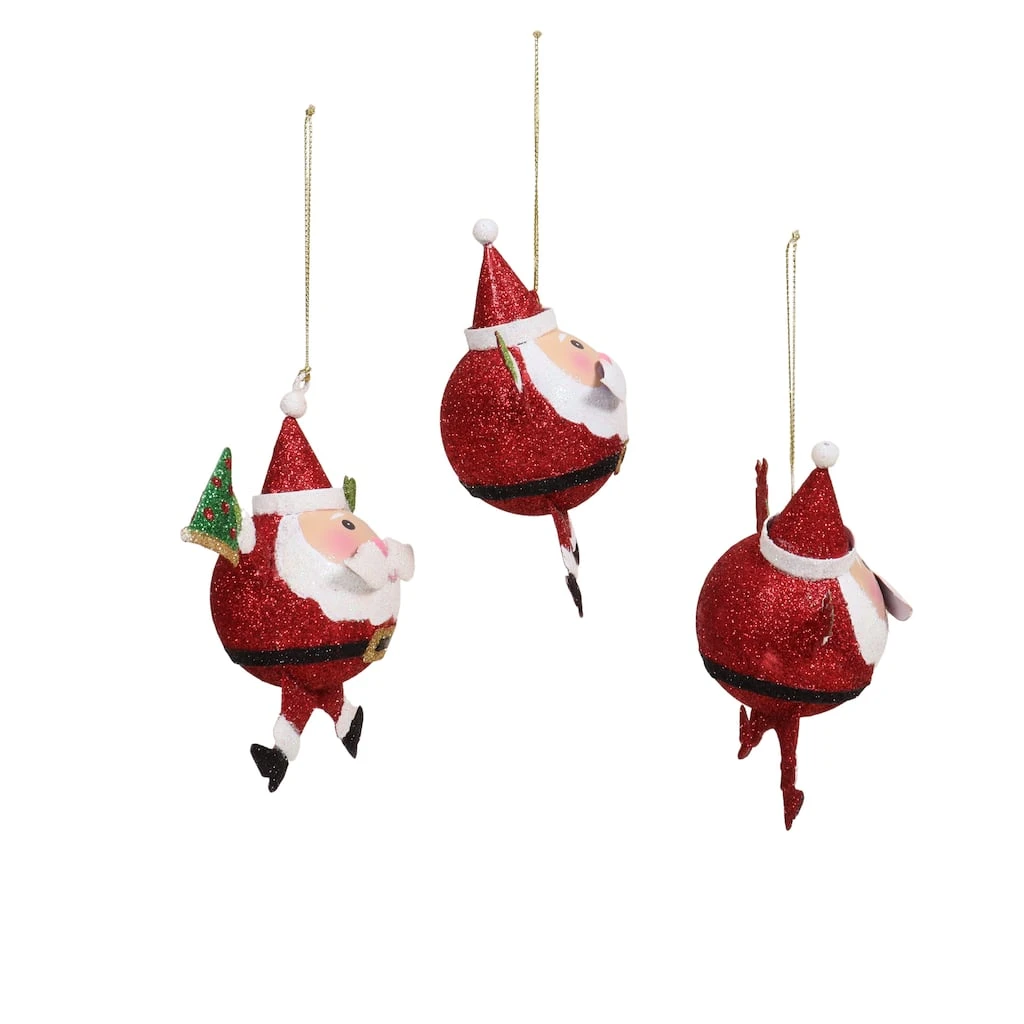 New 🎁 Assorted Glitter Santa Ornament by Ashland® 🧨 4 New 🎁 Assorted Glitter Santa Ornament by Ashland® 🧨 - Image 2