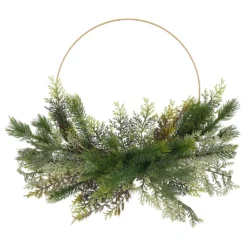 Brand new 🥰 20" Pine & Gold Hoop Wreath by Ashland® Christmas ❤️