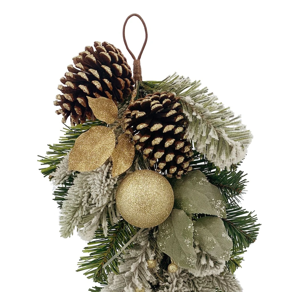 Flash Sale 🤩 24" Pine & Gold Ornament Teardrop Swag by Ashland® 🤩 4 Flash Sale 🤩 24" Pine & Gold Ornament Teardrop Swag by Ashland® 🤩 - Image 2