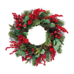 Deals 🎉 24" Eucalyptus, Berry & Pinecone Wreath by Ashland® 🎉