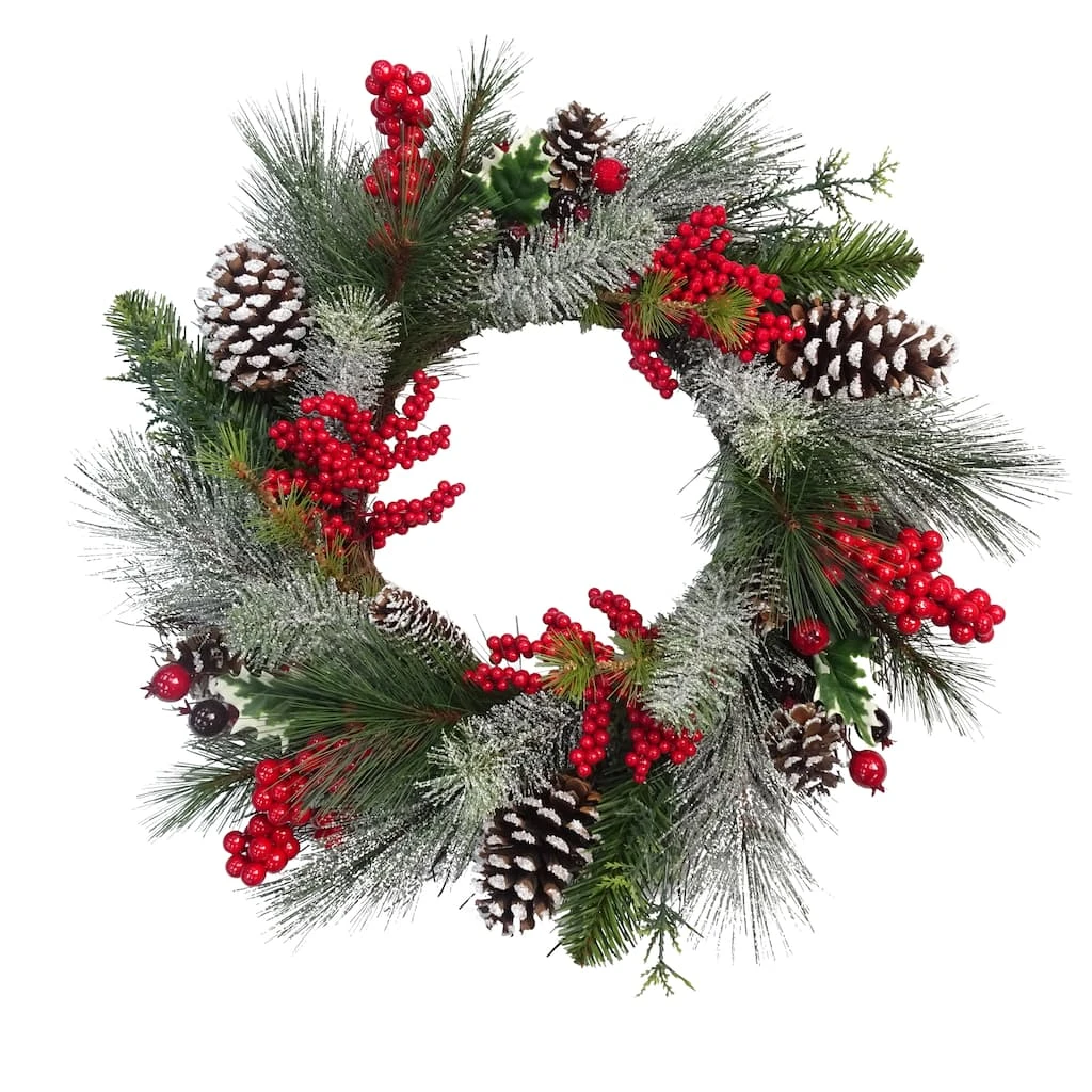 Buy 🎉 24" Flocked Pinecone & Berry Wreath by Ashland® 🔥 3 Buy 🎉 24" Flocked Pinecone & Berry Wreath by Ashland® 🔥