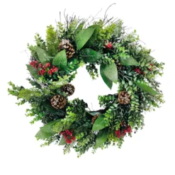 Brand new ✔️ 24" Sugar Eucalyptus, Red Berry & Pinecone Wreath by Ashland® 🔔