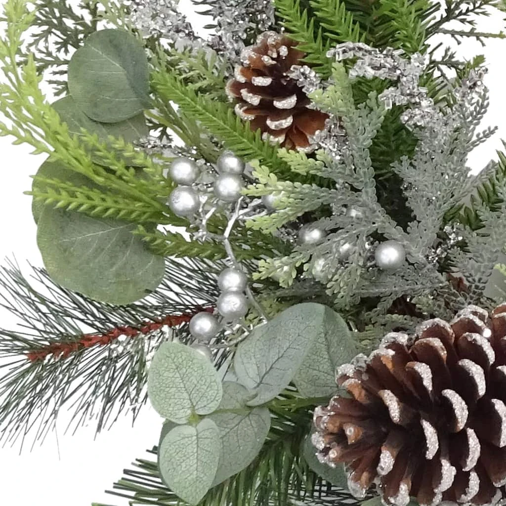 Outlet ⭐ 22" Icy Mixed Pine & Silver Berry Half Wreath by Ashland® 🌟 4 Outlet ⭐ 22" Icy Mixed Pine & Silver Berry Half Wreath by Ashland® 🌟 - Image 2