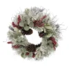 Cheap ✔️ 24" Glittery Flocked Green & Red Berry & Leaf Wreath by Ashland® ❤️