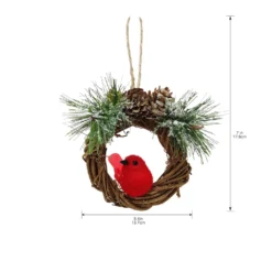 Hot Sale 🔔 Wreath with Cardinal Ornament by Ashland® 🛒 -Outlet Yuletide Joy Store 10698952 3