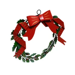 Buy 🛒 16" Berry, Leaves & Bow Metal Wall Wreath by Ashland® 🔔 -Outlet Yuletide Joy Store 10698959 3