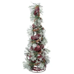 Promo ⭐ 16" Frosted Pine Leaf & Berry Tabletop Tree by Ashland® ❤️