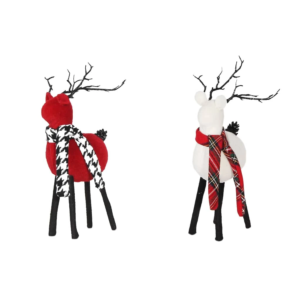 New 👏 Assorted 11" Deer with Scarf Tabletop Accent by Ashland® ❤️ 3 New 👏 Assorted 11" Deer with Scarf Tabletop Accent by Ashland® ❤️