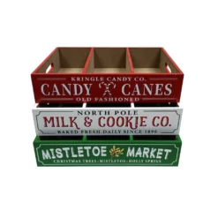 Best Pirce 🔥 Assorted 18" ❄ Christmas Tabletop Wood Crate by Ashland® 🎉