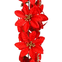 Best deal ⭐ 6ft. Red Satin Poinsettia Chain Garland by Ashland® 😉