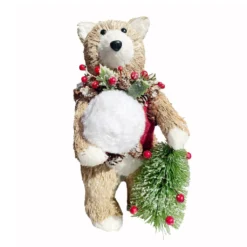 New ⭐ 9" Standing Bear Accent with ❤️ Christmas Foliage by Ashland® ❤️
