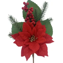 Discount ❤️ Red Poinsettia & Berry Pick by Ashland® 🎁 -Outlet Yuletide Joy Store 10699101 2