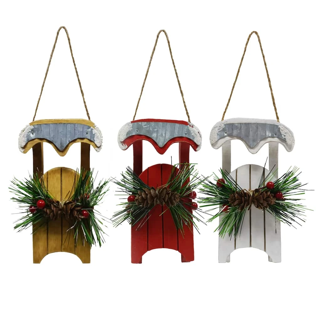 Promo 🔥 Assorted Metal Sled Ornament by Ashland® ✨ 3 Promo 🔥 Assorted Metal Sled Ornament by Ashland® ✨