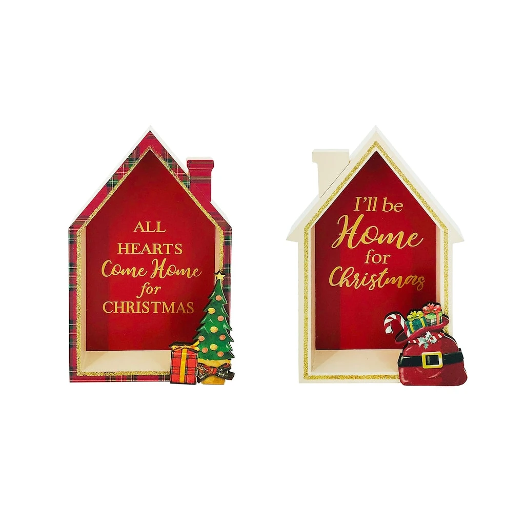 Wholesale ❤️ Assorted 8'' House 🎉 Christmas Tabletop Sign by Ashland® ✨ 3 Wholesale ❤️ Assorted 8'' House 🎉 Christmas Tabletop Sign by Ashland® ✨