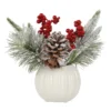 Flash Sale 🔥 10" Pine Needle & Berry Arrangement in Ceramic Pot by Ashland® 🎁 -Outlet Yuletide Joy Store 10699348 1