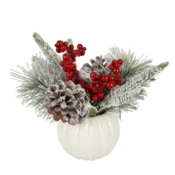 Flash Sale 🔥 10" Pine Needle & Berry Arrangement in Ceramic Pot by Ashland® 🎁 5 Flash Sale 🔥 10" Pine Needle & Berry Arrangement in Ceramic Pot by Ashland® 🎁 -Outlet Yuletide Joy Store 10699348 2