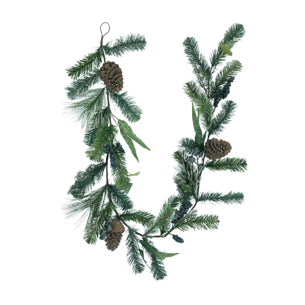 Promo 🤩 6ft. Snow Pine with Blueberries Garland by Ashland® ⭐ 4 Promo 🤩 6ft. Snow Pine with Blueberries Garland by Ashland® ⭐ - Image 2